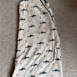 Kyte BABY Shark Print Sleep Sack - Cream and Blue